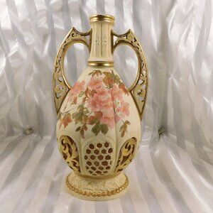 Royal Rudolstat Vase or Jug with Reticulated Trim # 26920